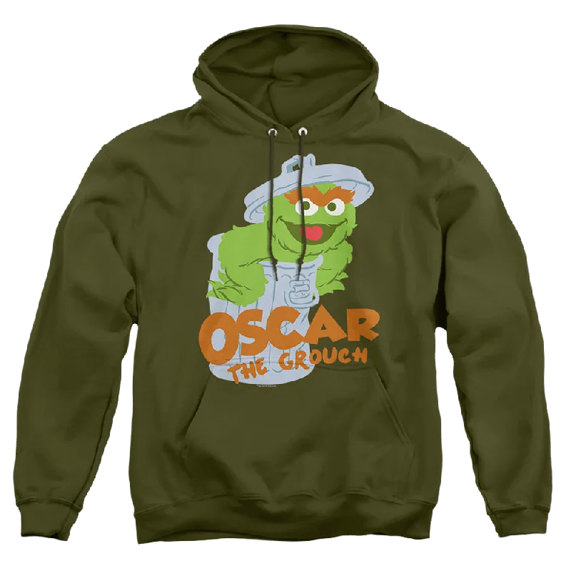 Sesame Street Flat Oscar - Pullover Hoodie Lapel Neck Sweater