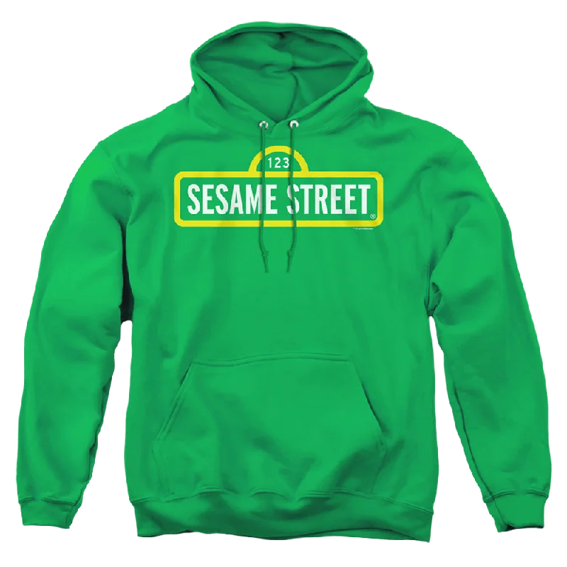 Sesame Street Logo - Pullover Hoodie Keyhole Neck Pullover