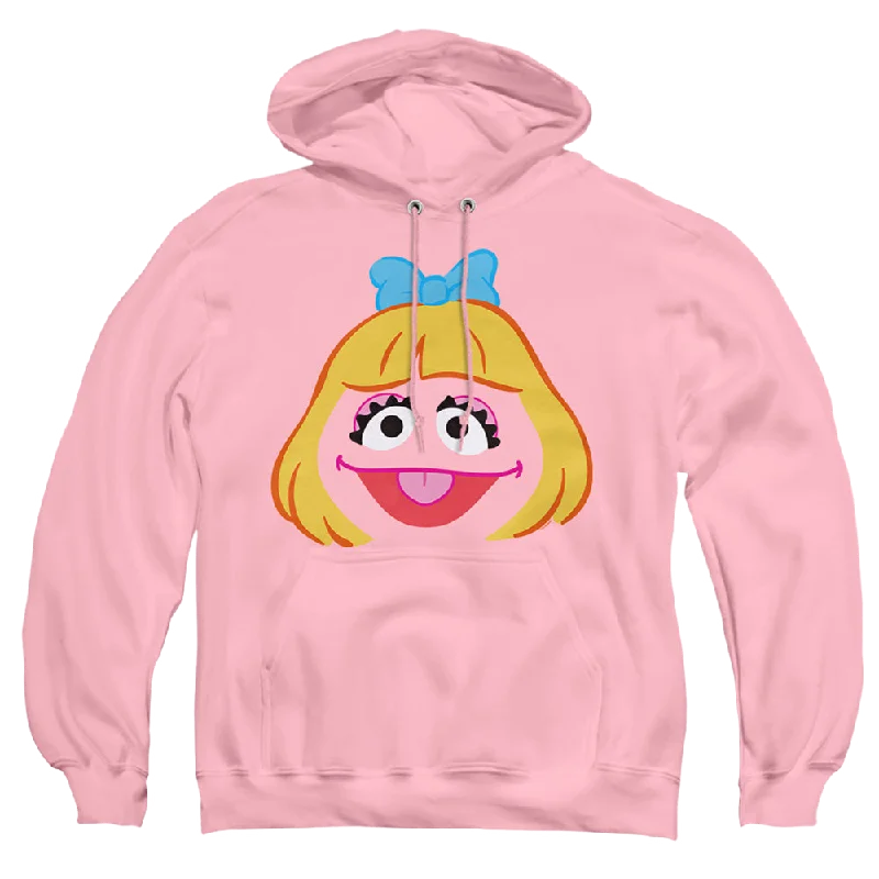 Sesame Street Prairie Dawn Face - Pullover Hoodie Button Front Sweater