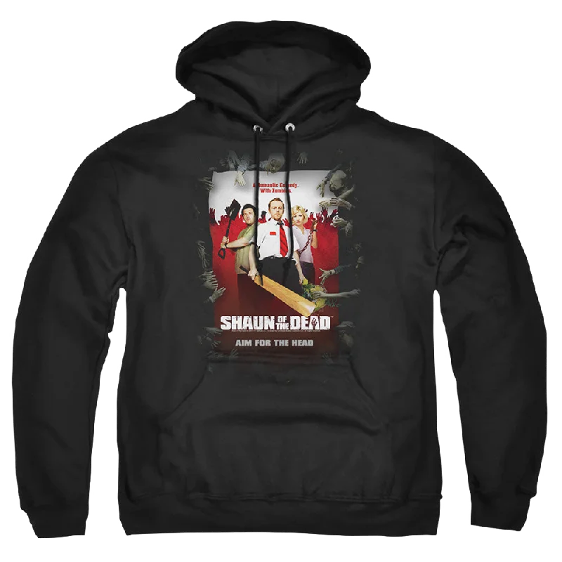 Shaun of the Dead Poster - Pullover Hoodie Bishop Sleeve Elegant