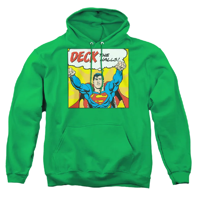 Superman Deck The Halls - Pullover Hoodie Bateau Neck Pullover