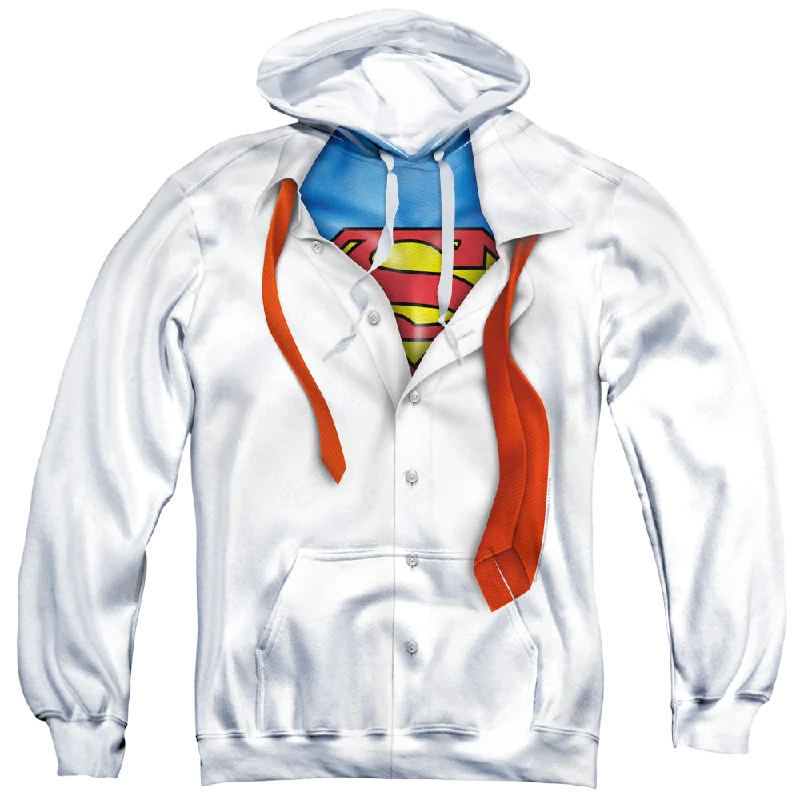 Superman Im Superman - All-Over Print Pullover Hoodie Bardot Neck Top