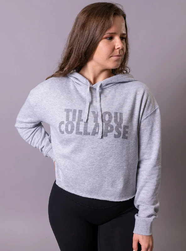 "The Originals" Cropped Pullover Hoodie - Grey Slim Sleeve Pullover