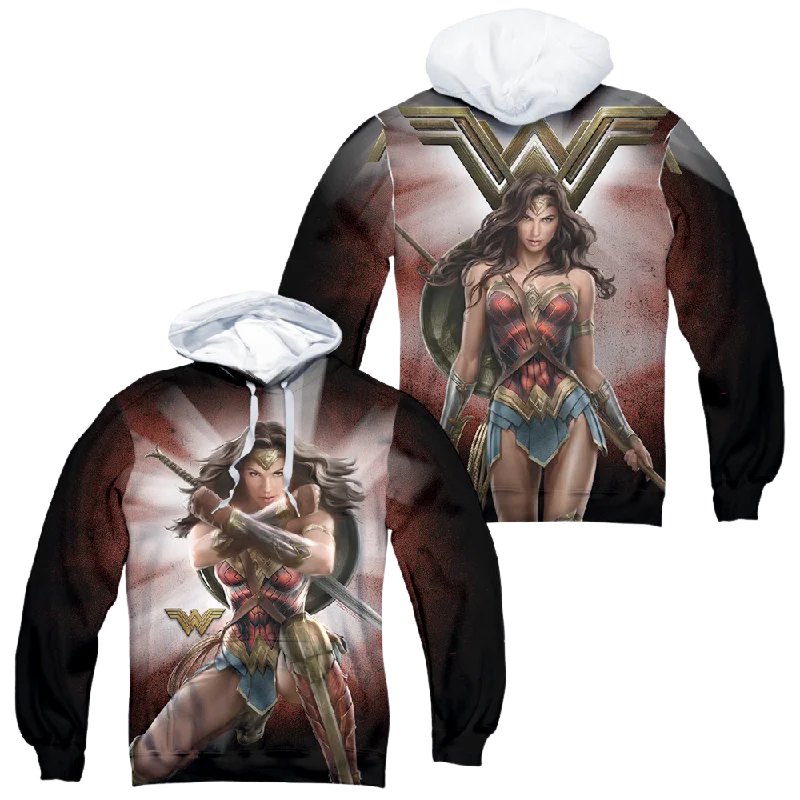 Wonder Woman Movie Protector Of Humanity - All-Over Print Pullover Hoodie Button Front Sweater