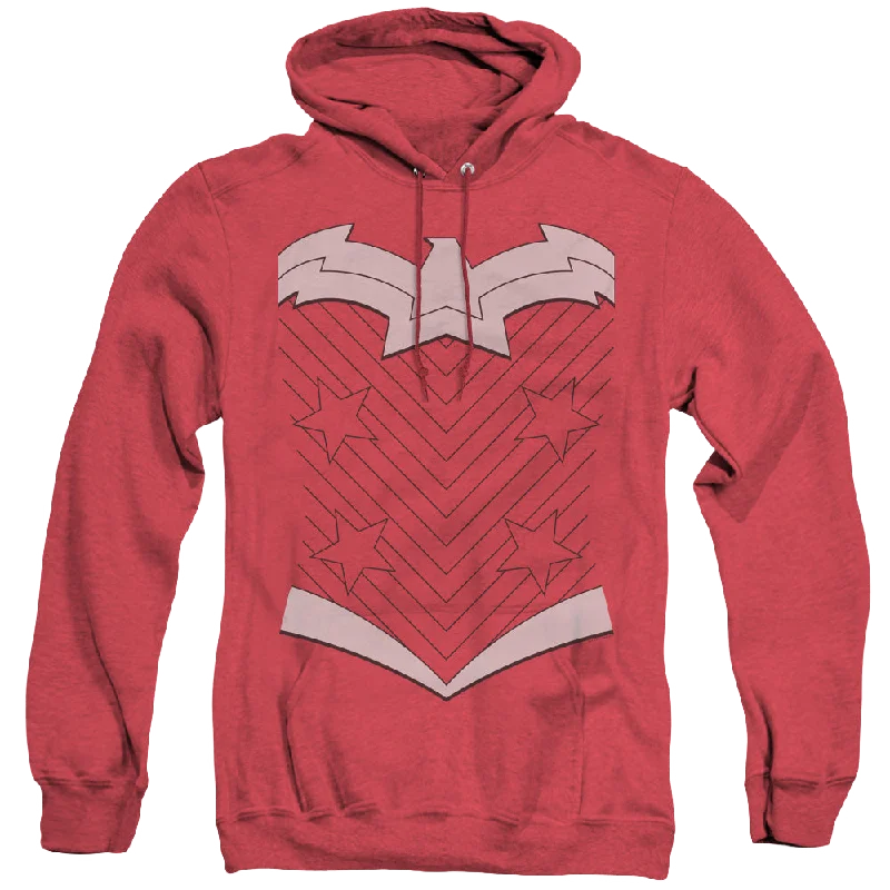 Wonder Woman New Ww Uniform - Heather Pullover Hoodie Tapered Sleeve Pullover