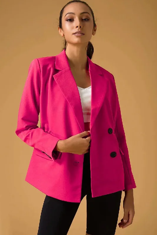 Tifan Blazer - Pink Coral Women's Simple Jacket