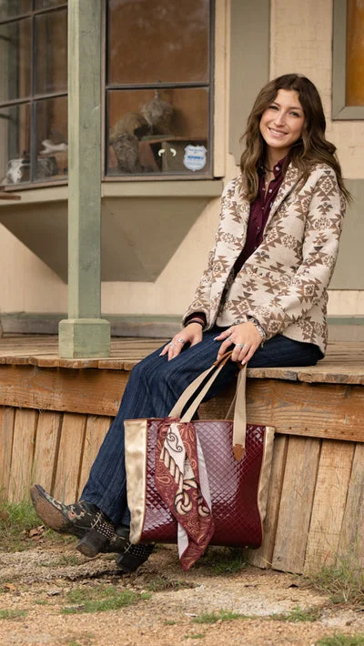 Aztec Women's Blazer Cream Women's Unique Blazer