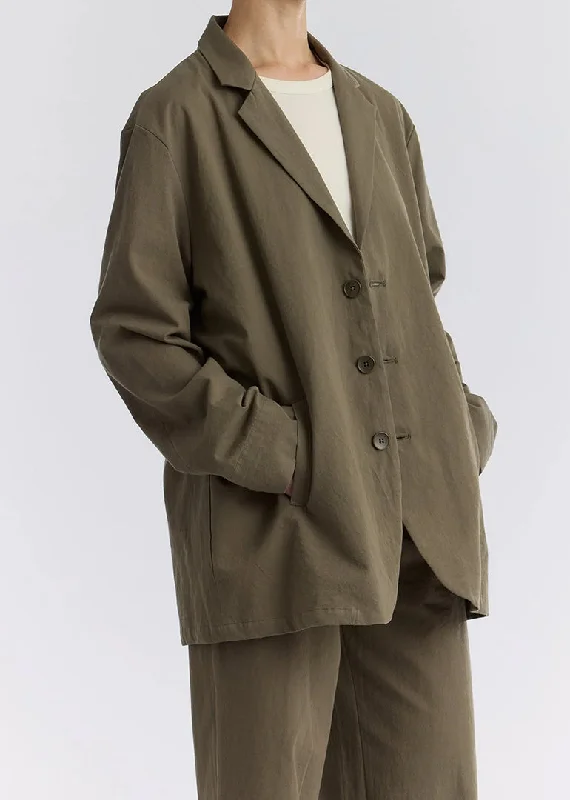 Black Crane - Blazer in Dark Olive Women's Trench Blazer