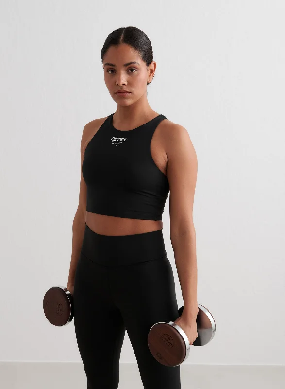 Black Edge Core Tank Top lace back tank