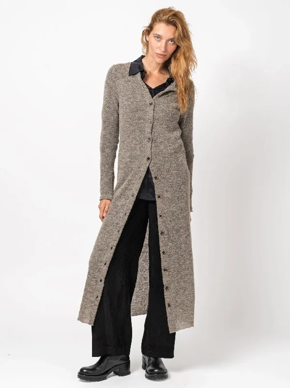 Long Buttoned Cardigan Lace Blend Ribbed Blend Corduroy Blend
