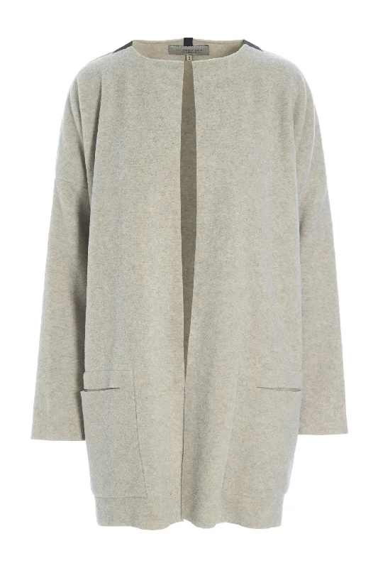 CARDIGAN OVERSIZE - 7105 - SAND Neon metallic Matte