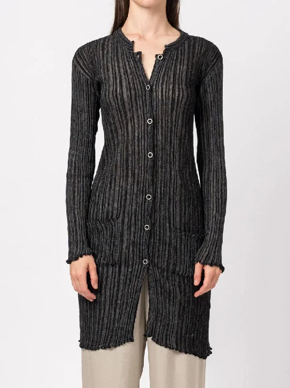 CARDIGAN Fleece Cardigan Nylon Polyester