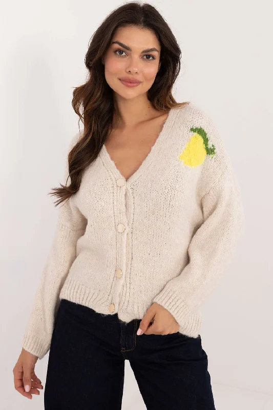 Cardigan Italy Moda Herringbone Houndstooth Plaid