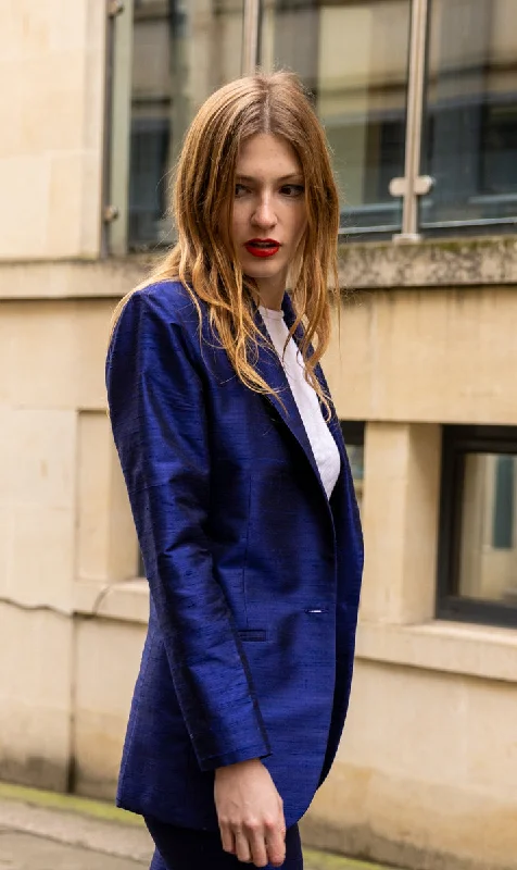 Classic Blazer in Midnight Blue Women's Elegant Suit