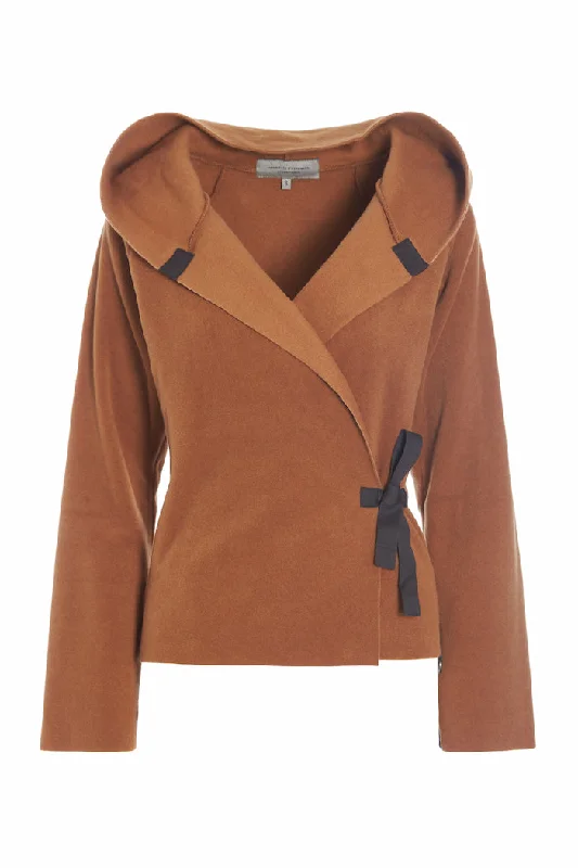 CLASSIC FLEECE WRAP CARDIGAN - 1009 - RUST Bright Pastel Dark