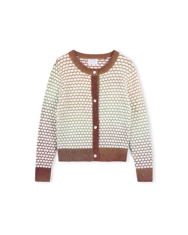 Colorful Under Tone Cardigan Houndstooth Herringbone Solid