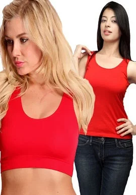 Combo Of Tank Top And Sports Bra stretchy tank top