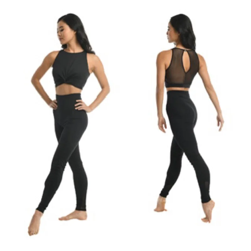 Danz N Motion  - Tank Top Twist Detail - Adult (23308A) - Black lime green tank