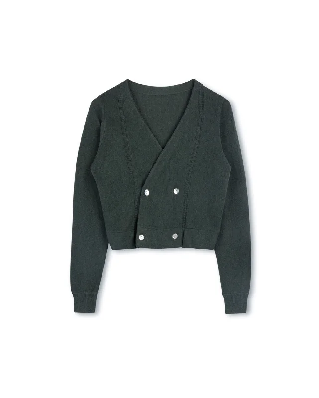 Double Breasted Cardigan Polka Dot Checkered Tartan
