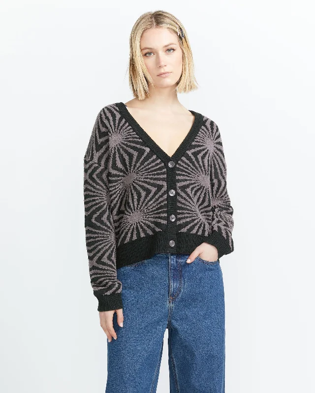 El Soltaria Cardigan - Dark Grey Toggled Drawstring Belted