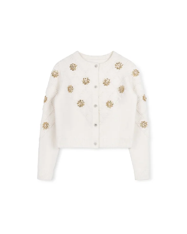 Enameled Detailed Knit Cardigan Soft Cozy Warm