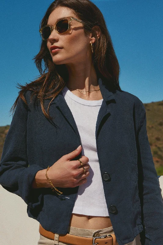 FINLEY HEAVY LINEN CROPPED BLAZER Women's Fashion Blazer