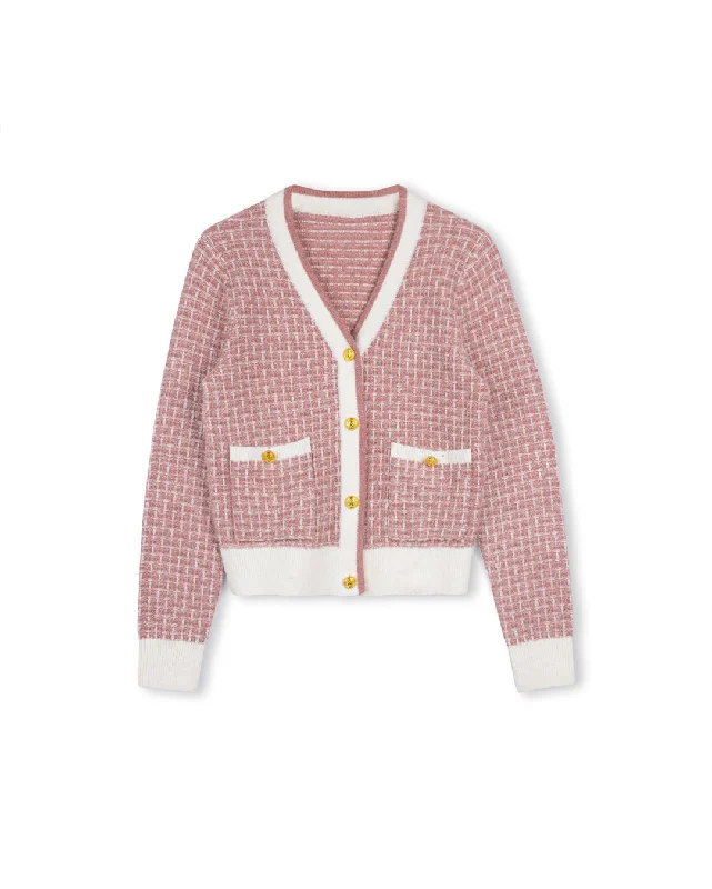 Fuzzy Knit Cardigan Iron Safe Non-Iron Wrinkle Free