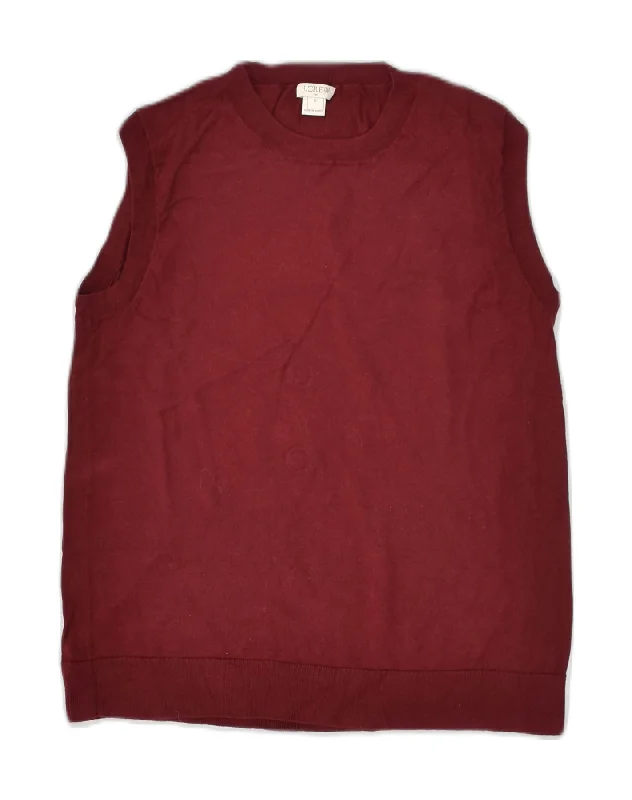 J. CREW Womens Vest Tank Top UK 12 Medium Burgundy Cotton relaxed fit tank