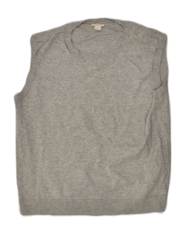 J. CREW Womens Vest Tank Top UK 14 Large Grey Cotton rhinestone tank top