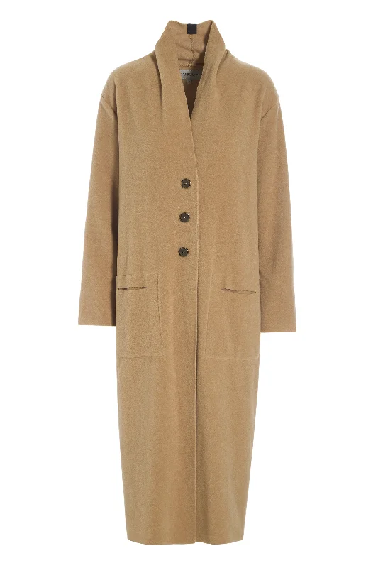 LONG CARDIGAN - 7162 - CAMEL Herringbone Houndstooth Plaid