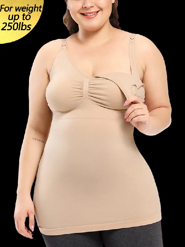 Long Nursing Front Button Wireless Bra Tank Top strapless tank top