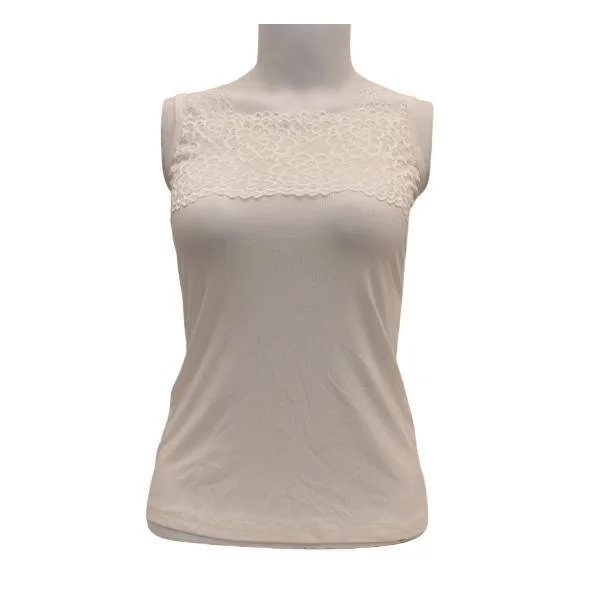 Loose Fit Lace Tank Top Camisole white tank top
