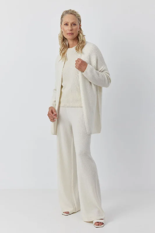 Luxe Cashmere Cardigan - Cream Transparent Opaque Sheer