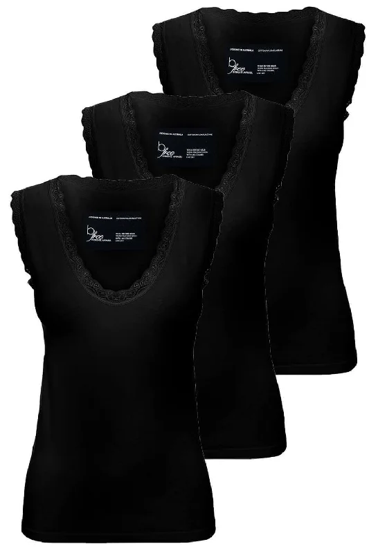 Luxury Cotton Rich Lace Tank Top Set crew neck tank