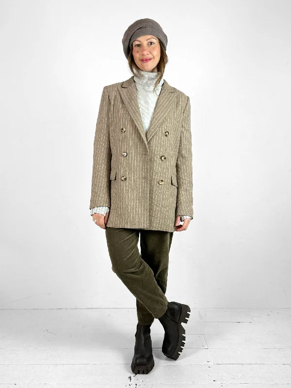 Mos Mosh Malie Enya Pinstrip Blazer Women's Custom Jacket