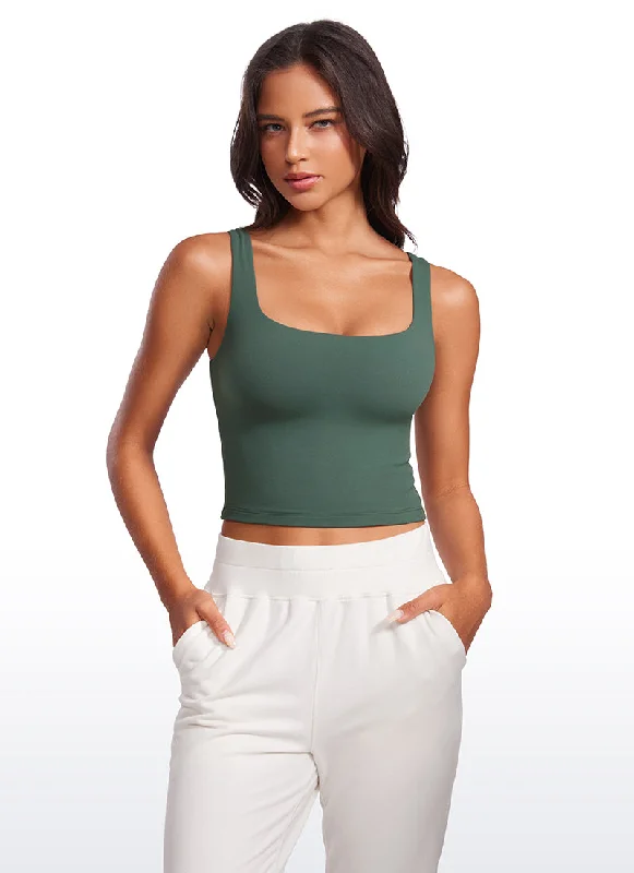 Butterluxe Double Lined Square Neck Tank Tops off shoulder tank