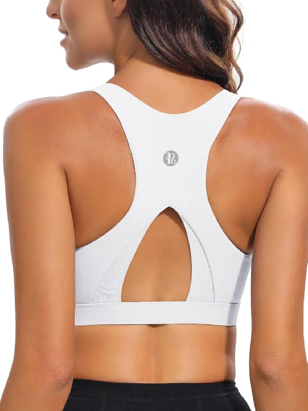 RUNNING GIRL High Impact Sports Bras for Women,Racerback Running Bra Workout Crop Tank Tops Longline Sports Bra Push up breathable tank top