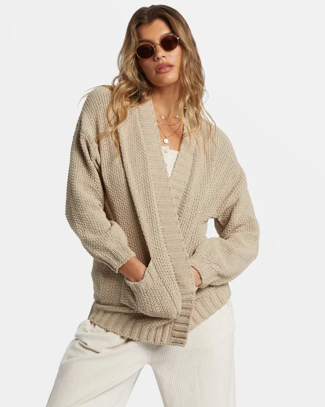 Sea Side Cardigan Glossy Satin Silk