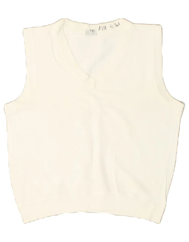 SERGIO TACCHINI Womens Vest Tank Top UK 14 Medium White ribbed tank top