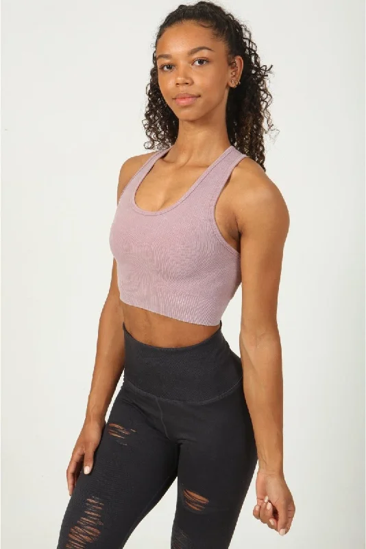 Tank Top - Vintage Pink cold shoulder tank