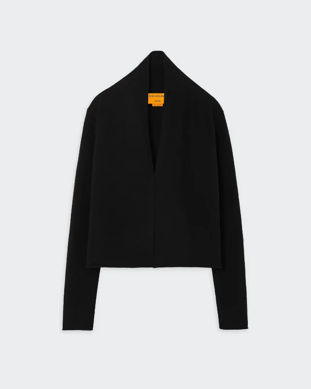 Stealth Cardigan - Black Mesh Fabric Canvas Fabric Denim Fabric