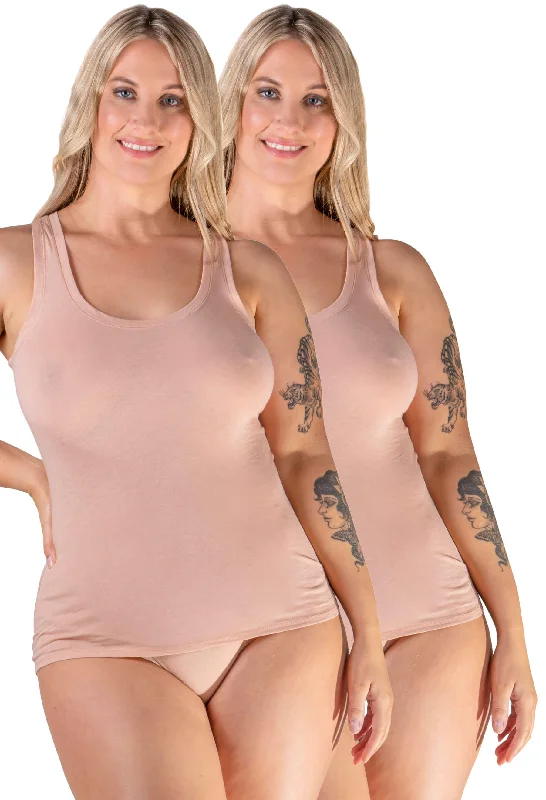 Superfine﻿ 100% Cotton Tank Top - 2 Pack﻿ scoop neck tank