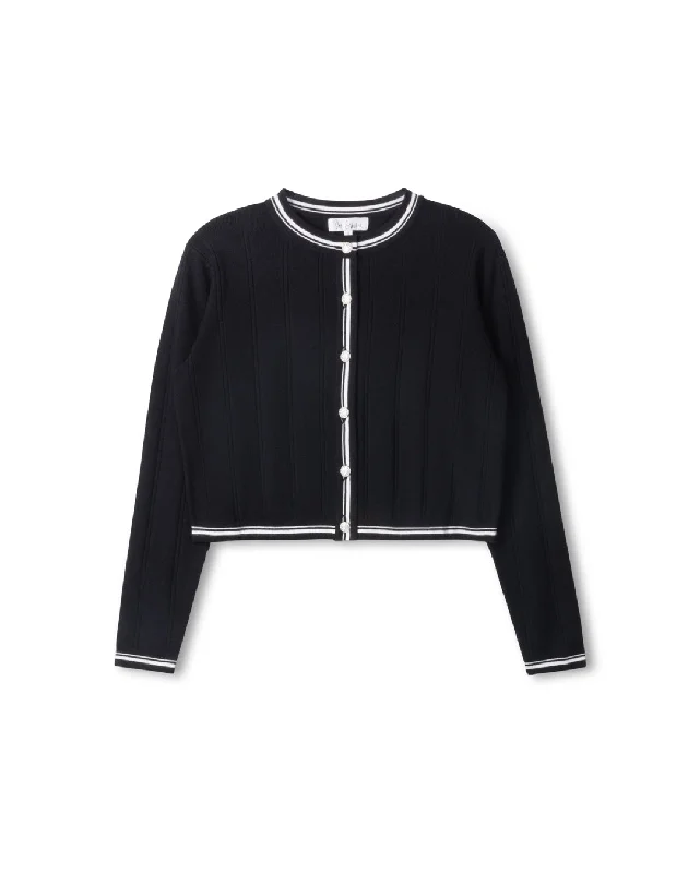 Textured Knit Cropped Cardigan Patchwork Embroidered Appliqued