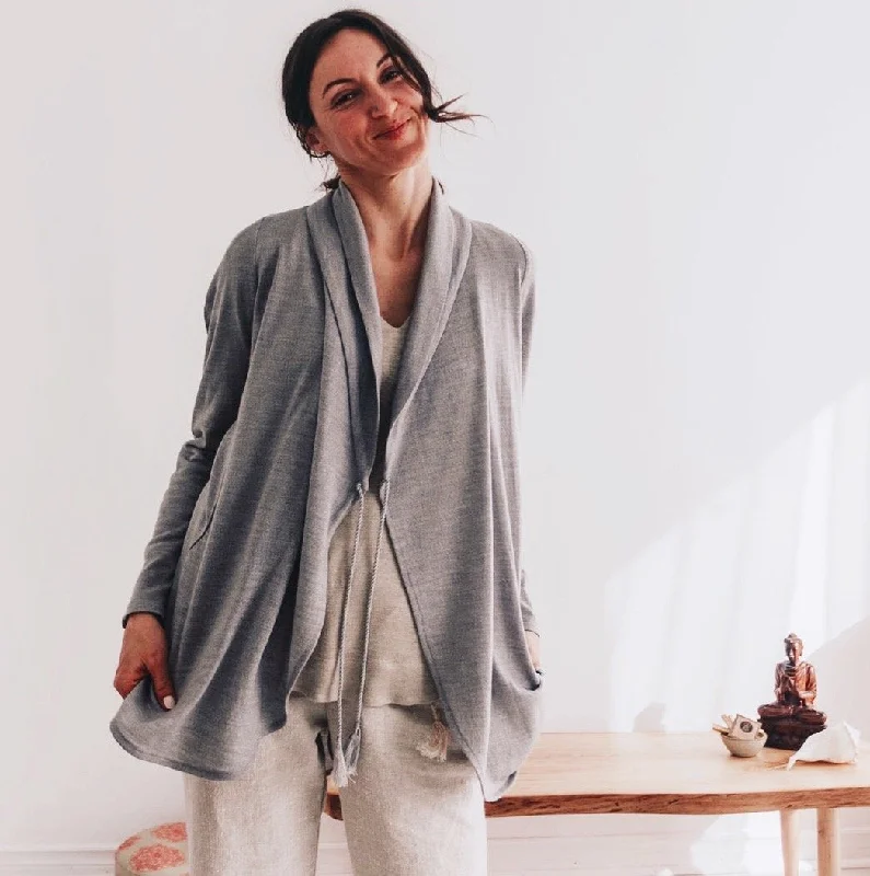 The Lotus Cardigan - Italian Merino Tailored Straight A-Line