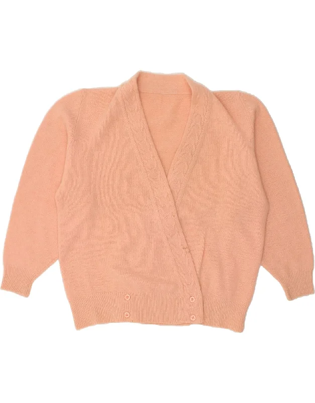 VINTAGE Womens Double Breasted Cardigan Sweater UK 16 Large Pink Lambswool Bright Pastel Dark VINTAGE Womens Double Breasted Cardigan Sweater UK 16 Large Pink Lambswool Bright Pastel Dark