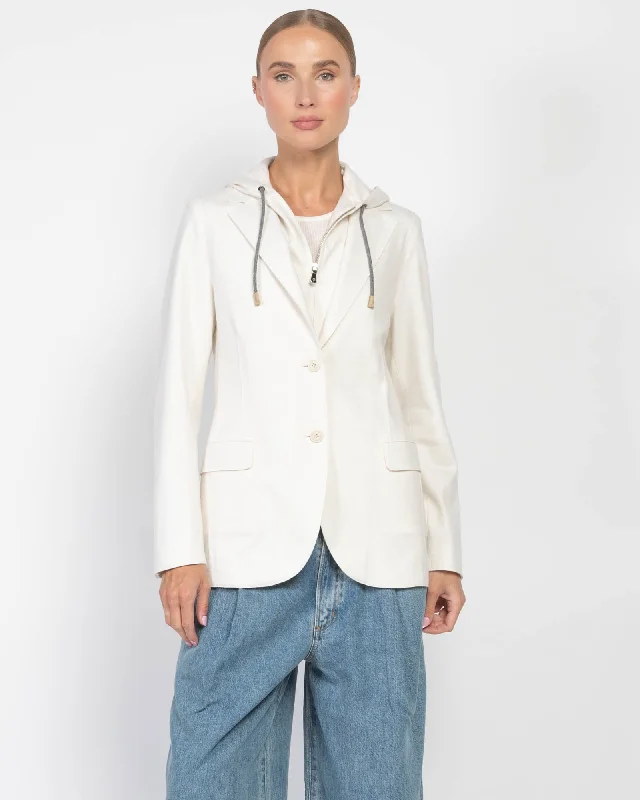 Hooded Single-Breasted Blazer New Women's Blazer