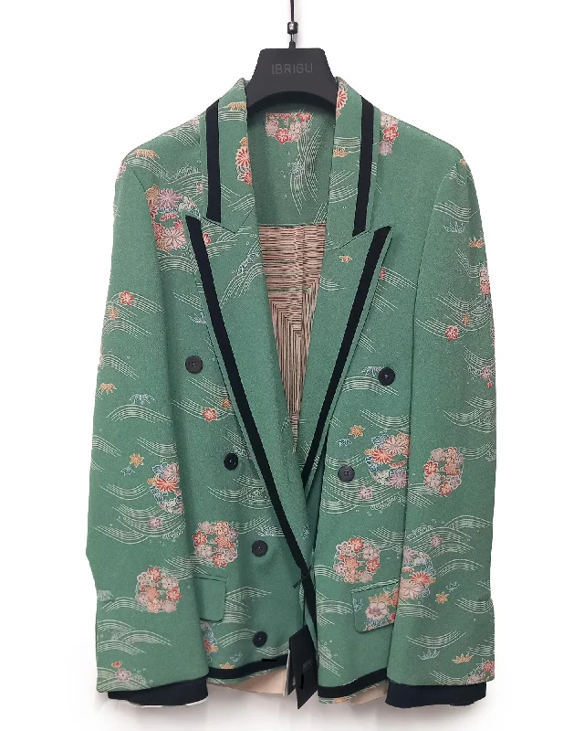 Kimono Blazer Women's Plaid Suit