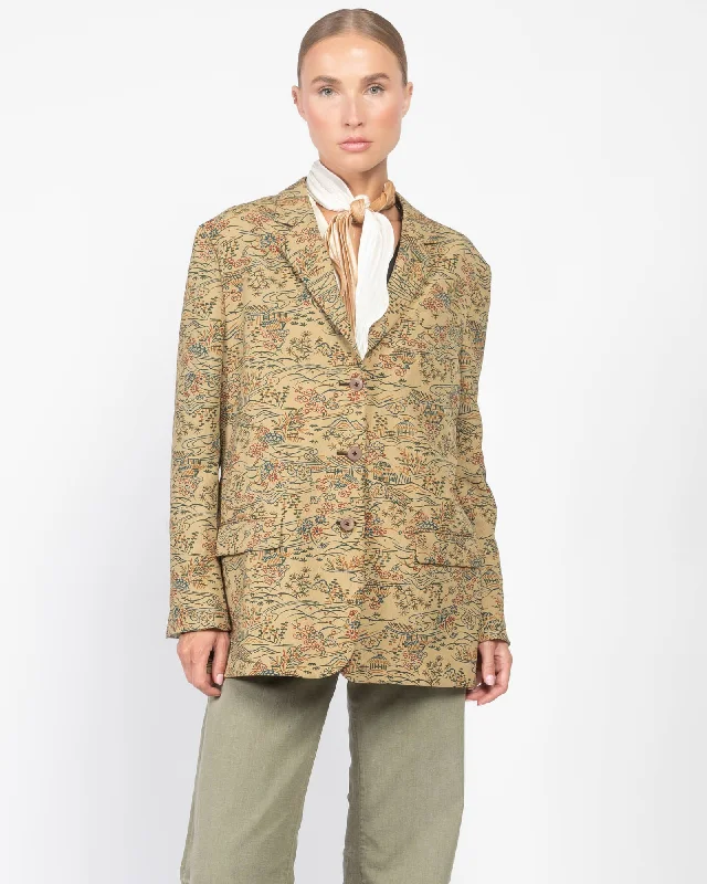 Single Breasted Kimono Blazer Women's Stripe Blazer