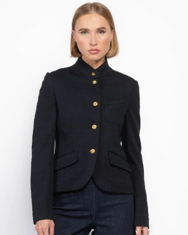 Cropped Textured Blazer Women's Vintage Suit