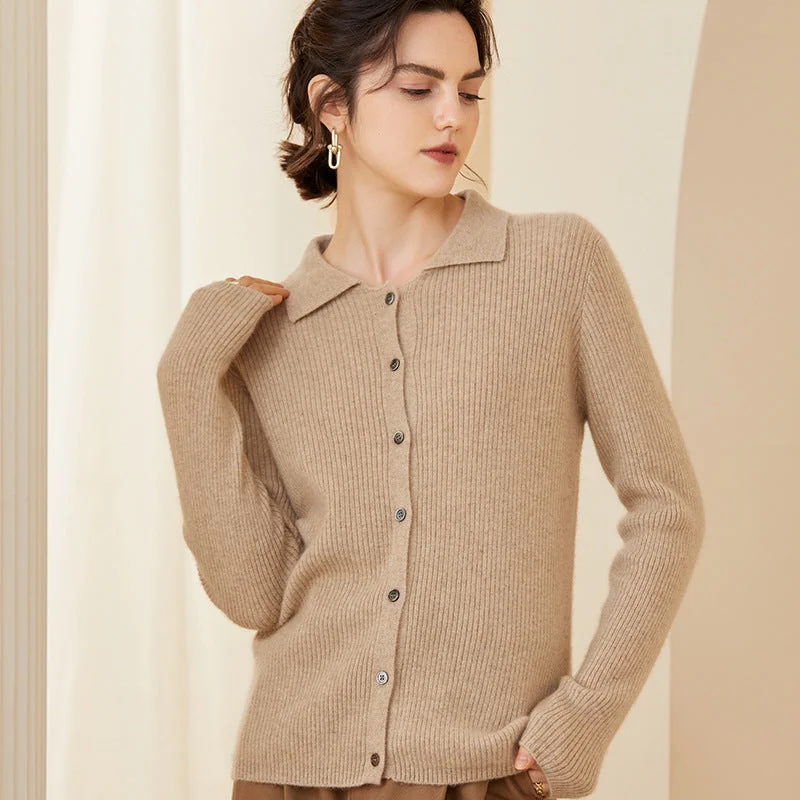 Women Cashmere Cardigan Button Front Long Sleeve Cashmere Cardigan Plaid Cardigan Polka Dot Checkered